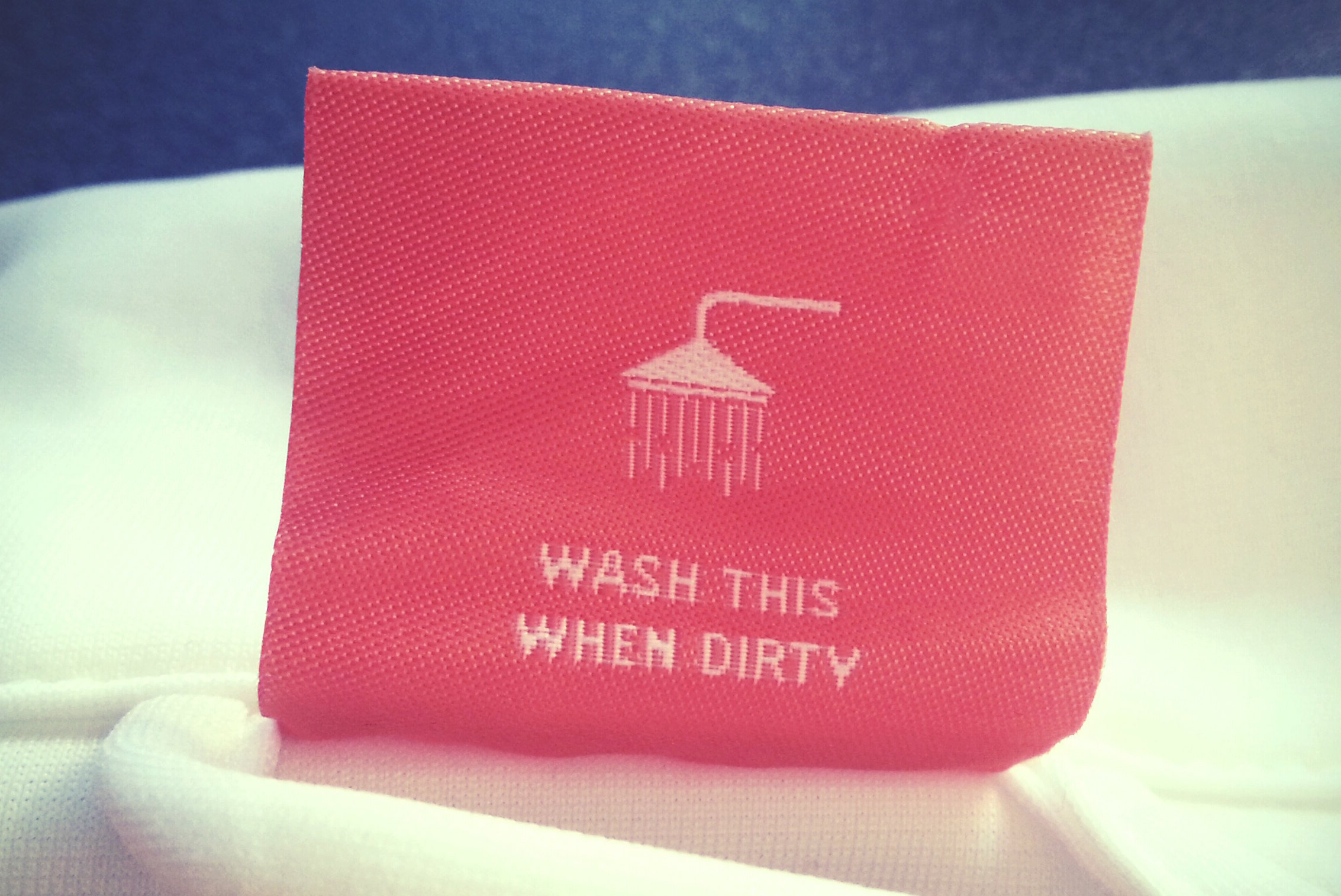 Simple washing instruction - wash this when dirty